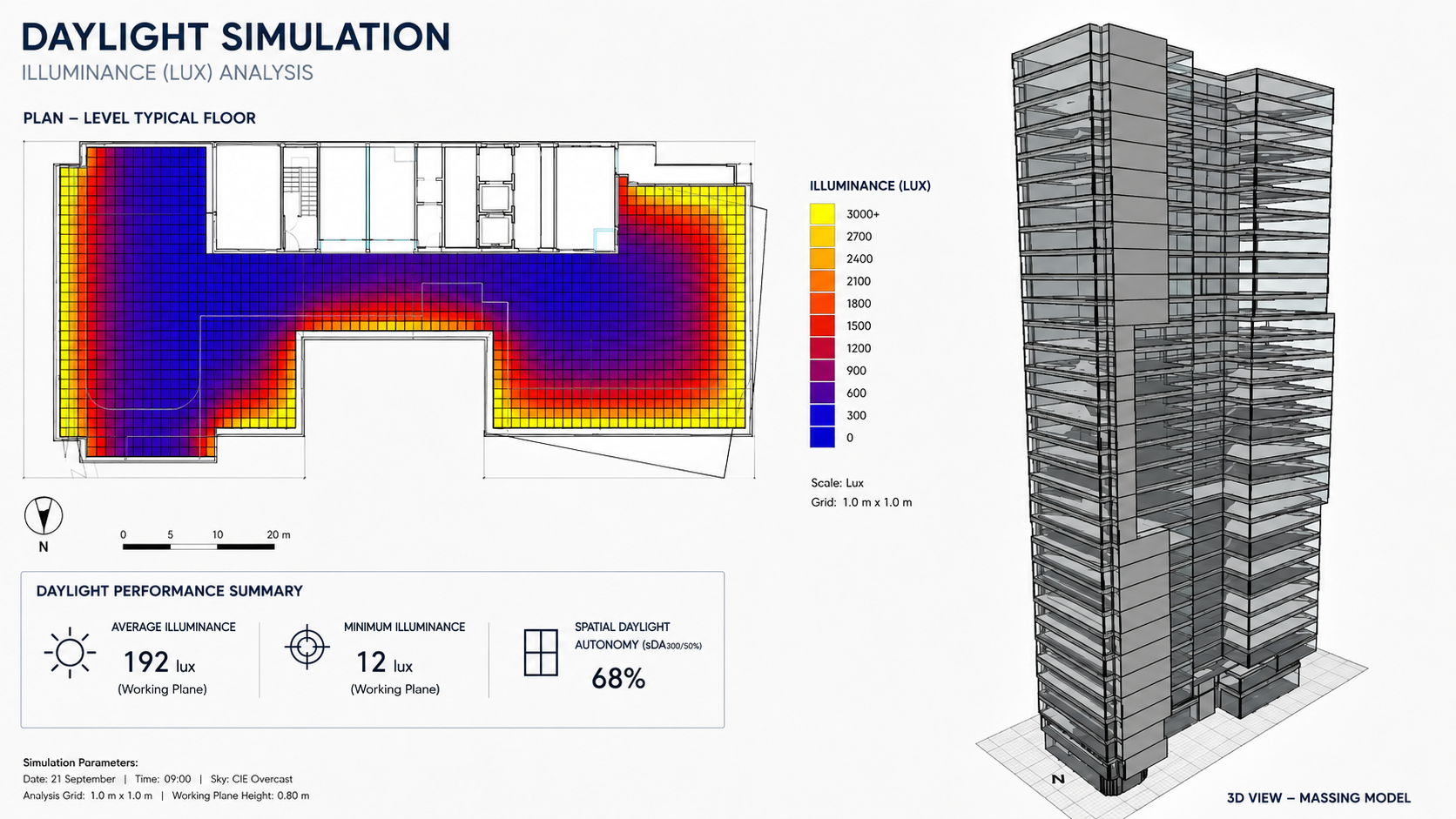 Daylight simulation heatmap